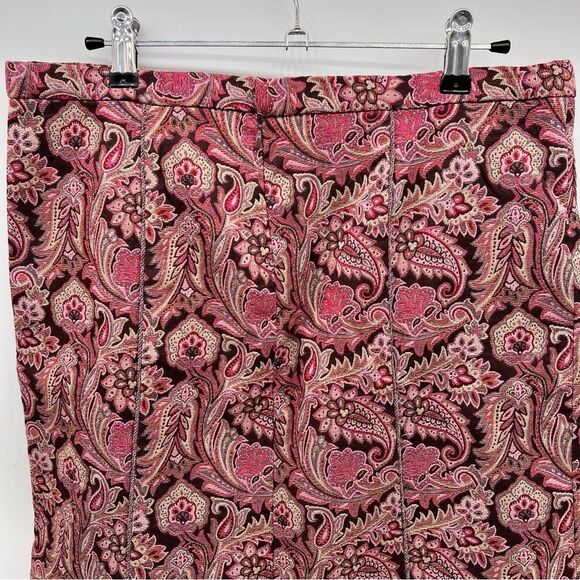 True Meaning Two Piece Skirt/Top Set in Paisley Brocade w/Contrasting Trim-Sz 6 - Picture 6 of 13